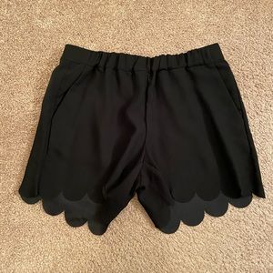 Madewell Scallop Pull On Shorts Black Size Small
